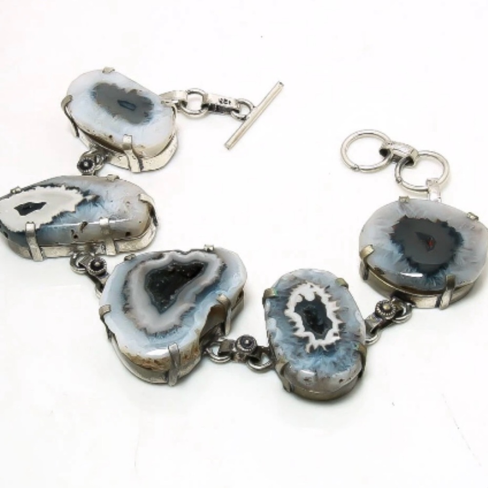 New Laguna Lace Agate Sterling Silver Bracelet